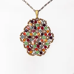 Pendant 40cm - Priscilla Oval-Bronze Chain - Pendant 40cm - Laiton bronze